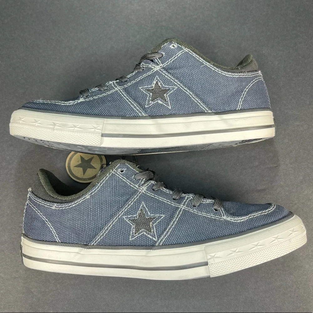 CONVERSE ONE STAR SLATE BLUE SKATE SNEAKERS, YOUTH SIZE 2.5 NWOB